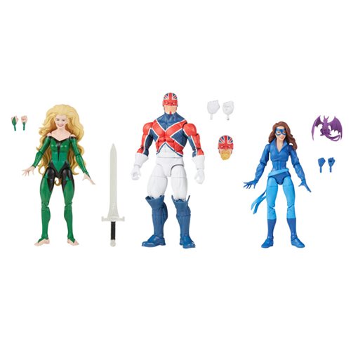 X-Men Excalibur Marvel Legends Captain Britain, Meggan, Shadowcat 6-Inch Action Figures