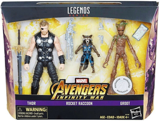 Avengers Infinity War Marvel Legends Thor, Rocket Raccoon, and Groot 6-Inch Action Figures - Toys R Us Exclusive