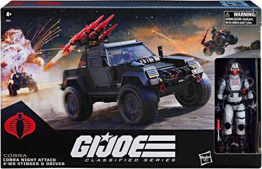 G.I. Joe Classified Series Cobra Night Attack 4-WD Stinger 6-Inch Scale Vehicle with Driver Action Figure